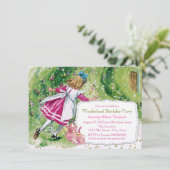 Alice in Wonderland Birthday Party Kaart (Staand voorkant)