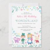 Alice in Wonderland Birthday Party Kaart (Voorkant)