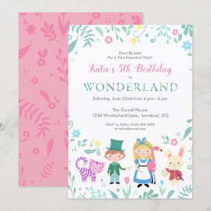 Alice in Wonderland Birthday Party Kaart