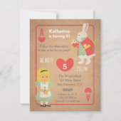  Alice in Wonderland Birthday Party Kaart (Voorkant)