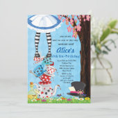 Alice in Wonderland Birthday Party Kaart (Staand voorkant)