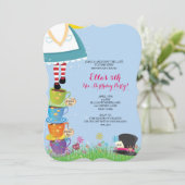 Alice in Wonderland Birthday Party Kaart (Staand voorkant)