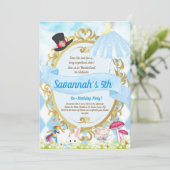 Alice in Wonderland Birthday Party Kaart (Staand voorkant)