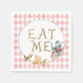 Alice in Wonderland Birthday Party Napkins eet me  Servet (Voorkant)