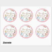 Alice in Wonderland Birthday Sticker, Favor, Label (Vel)