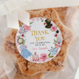 Alice in Wonderland Birthday Sticker Labels