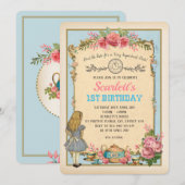 Alice in Wonderland: Birthday Tea Party Kaart (Voorkant / Achterkant)