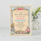Alice in Wonderland: Birthday Tea Party Kaart (Staand voorkant)