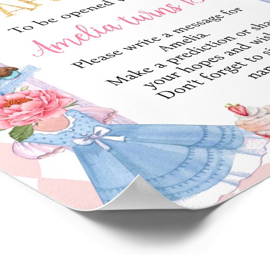 Alice in Wonderland Birthday Time Capsule Poster (Hoek)