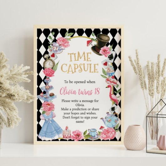 Alice in Wonderland Birthday Time Capsule Poster