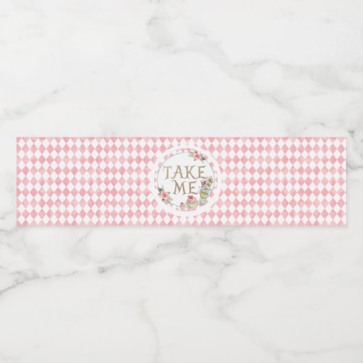 Alice in Wonderland Birthday Water Bottle Lable Waterfles Etiket (Enkel label)