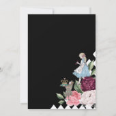 Alice in Wonderland Black Checkerboard Wedding Kaart (Achterkant)