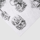 Alice in Wonderland Black en White Tissue Paper Tissuepapier (Detail)