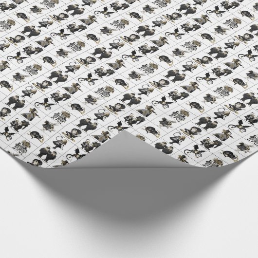 Alice in Wonderland Black/Gold in Table on White Cadeaupapier (Hoek)