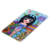 Alice in Wonderland Black Hair Cheshire Cat Cute Magneet (Linkerzijde)