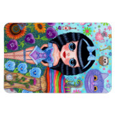 Alice in Wonderland Black Hair Cheshire Cat Cute Magneet (Horizontaal)