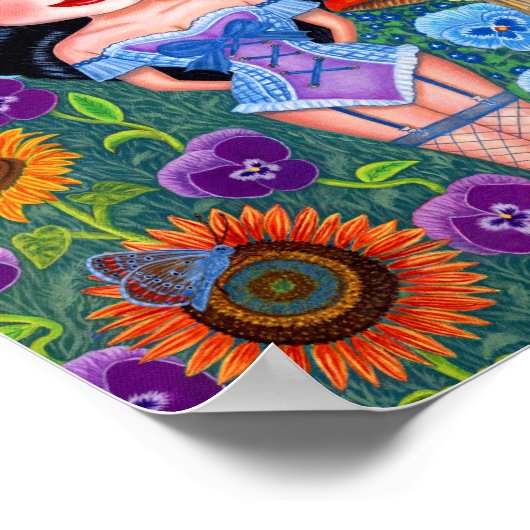 Alice in Wonderland Black Hair Cheshire Cat Schatt Poster (Hoek)