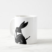 Alice in Wonderland Black Mr Rabbit Silhouette Koffiemok (Voorkant links)