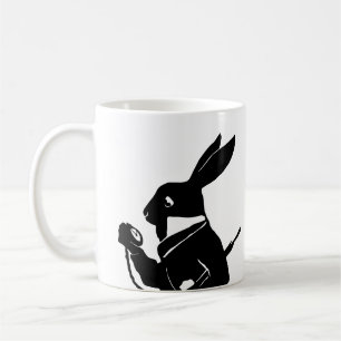 Alice in Wonderland Black Mr Rabbit Silhouette Koffiemok