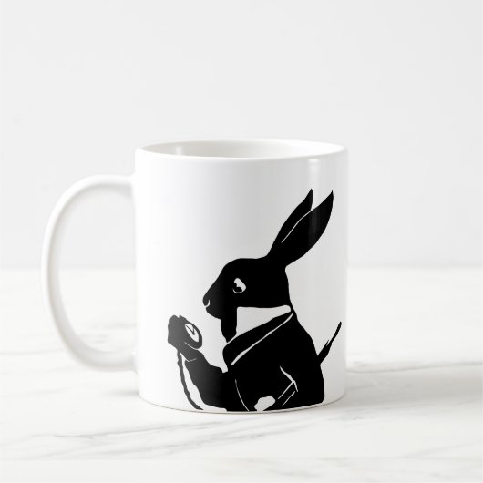 Alice in Wonderland Black Mr Rabbit Silhouette Koffiemok (Links)