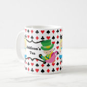 Alice in Wonderland Black Red Card Deck Monogram Koffiemok (Voorkant links)