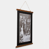  Alice in Wonderland Black White Fine Art | Hangend Wandkleed (Gebogen)