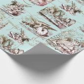 Alice in Wonderland  blauw goud Cadeaupapier (Hoek)