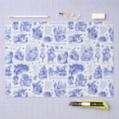 Alice in Wonderland Blauw Wit Toile Quotes Tissuepapier (Craft)