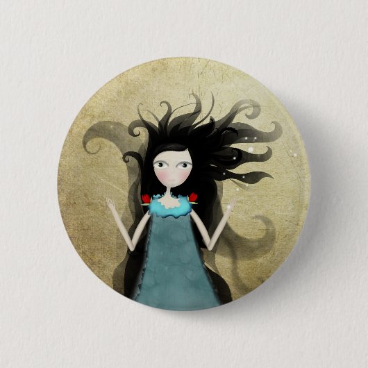 Alice in wonderland: blauwe rode rode Button (Voorkant)