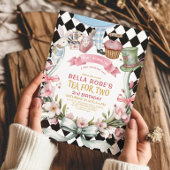 Alice in Wonderland bloem 2e verjaardag Uitnodigin Kaart