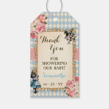Alice in Wonderland Bloemen Baby Shower Favor Tag