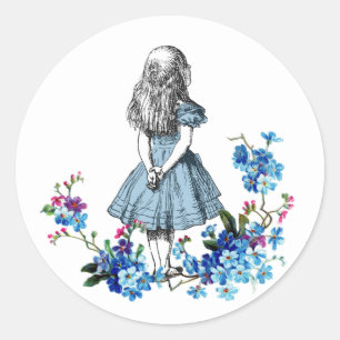 Alice in Wonderland Bloemen Sticker