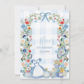 Alice in Wonderland Bloemen Verjaardag Tea Party Kaart (Achterkant)