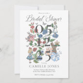 Alice in Wonderland Bloemen Vrijgezellenfeest Kaart (Voorkant)