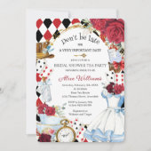 Alice in Wonderland Bloemen Vrijgezellenfeest Tea  Kaart (Voorkant)