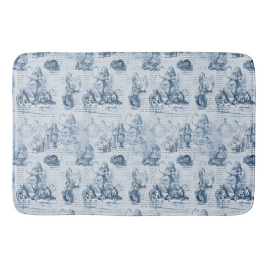 Alice in Wonderland Blue  Book Bathmat Badmat (Voorkant)