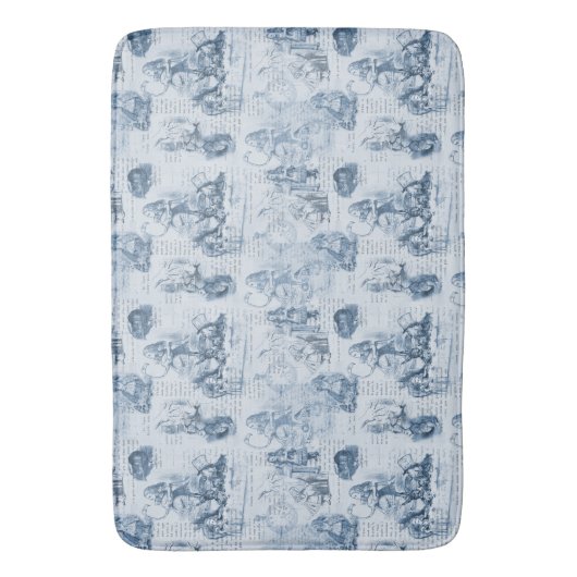 Alice in Wonderland Blue  Book Bathmat Badmat (Voorkant Verticaal)