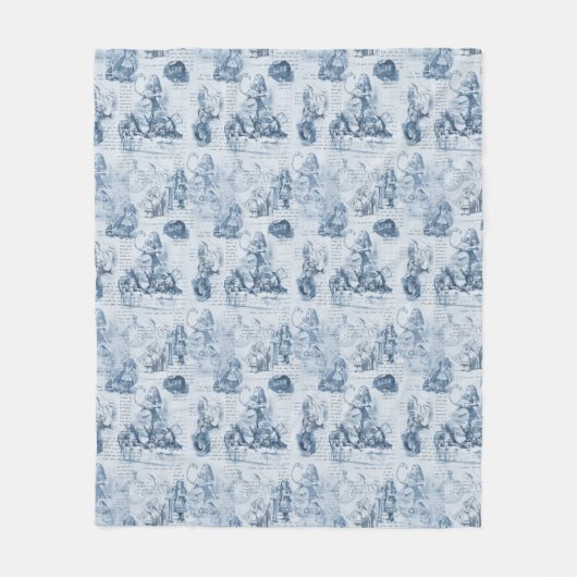 Alice in Wonderland Blue  Book Blanket Fleece Deken (Voorkant)