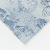 Alice in Wonderland Blue  Book Blanket Fleece Deken (Hoek)