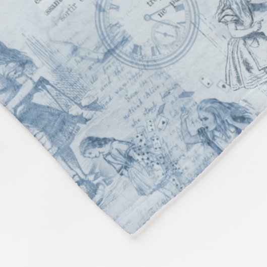 Alice in Wonderland Blue  Book Blanket Fleece Deken (Hoek)