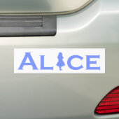 Alice in Wonderland Blue Bumpersticker (Op auto)