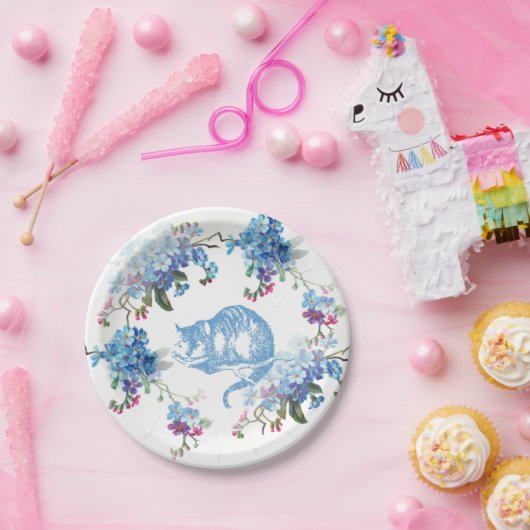 Alice in Wonderland Blue Cheshire Cat Paper Bord (Feest)