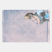 Alice in Wonderland Blue Floral-ontkoppeling Inpakpapier Vel (Voorkant 3)