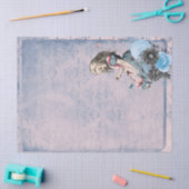 Alice in Wonderland Blue Floral-ontkoppeling Tissuepapier (Craft)