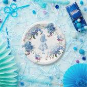 Alice in Wonderland Blue Floral Paper Bord (Feest)
