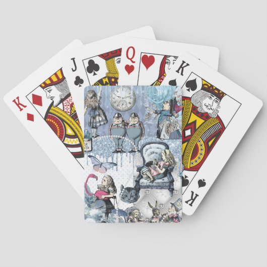 Alice in Wonderland Blue Ice Modern Pokerkaarten (Achterkant)