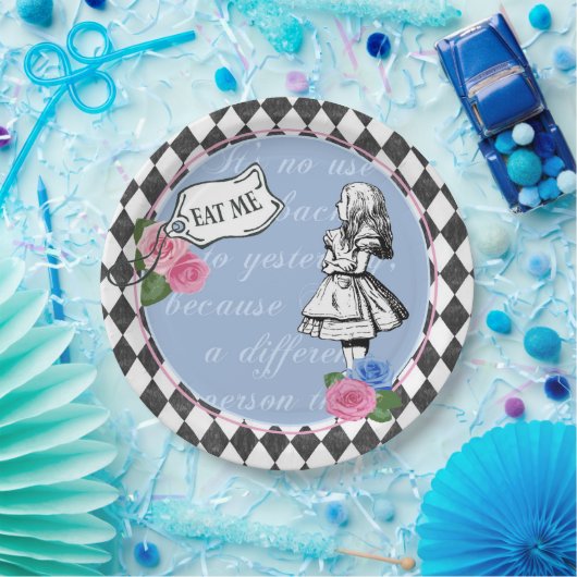  Alice in Wonderland Blue Paper Party Bord (Feest)