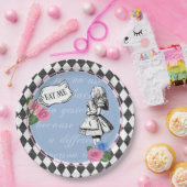  Alice in Wonderland Blue Paper Party Bord (Feest)