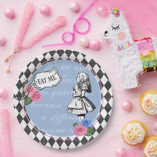  Alice in Wonderland Blue Paper Party Bord (Feest)