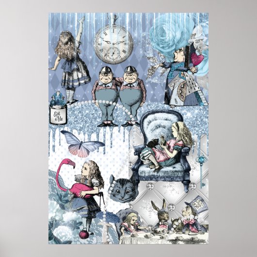 Alice in Wonderland Blue Poster (Voorkant)